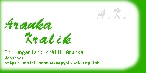aranka kralik business card